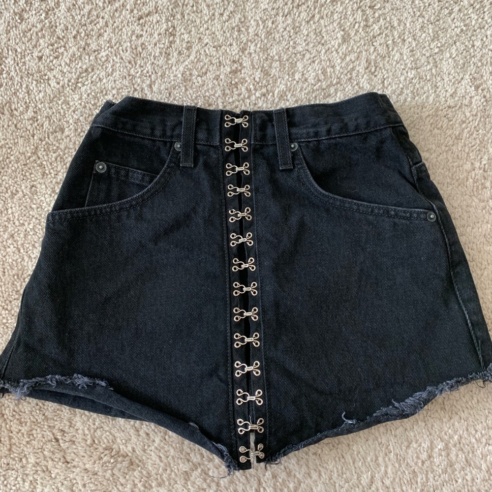 Black Carmar Denim link skirt